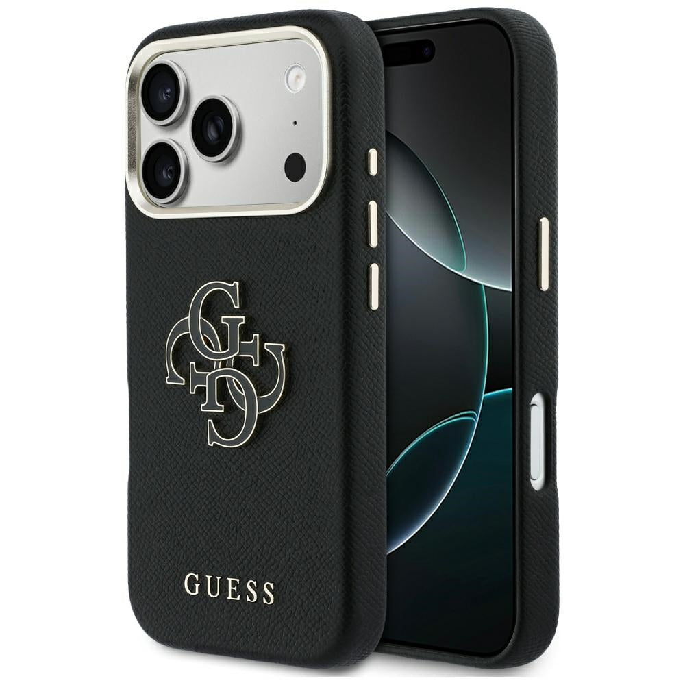Tok a Apple iPhone 17 Pro-hoz, Guess, Resin Logo, Fekete