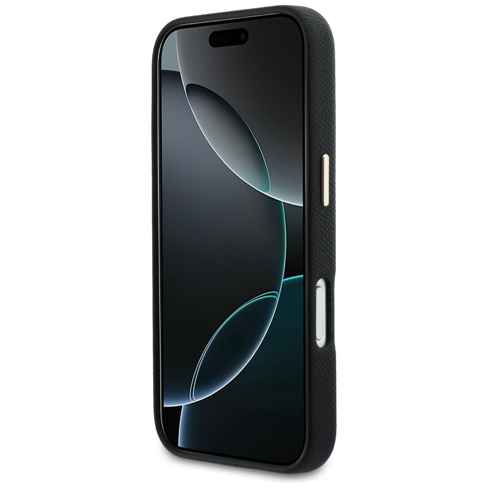 Tok a Apple iPhone 17 Pro-hoz, Guess, Resin Logo, Fekete