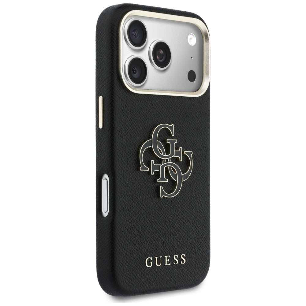 Tok a Apple iPhone 17 Pro-hoz, Guess, Resin Logo, Fekete