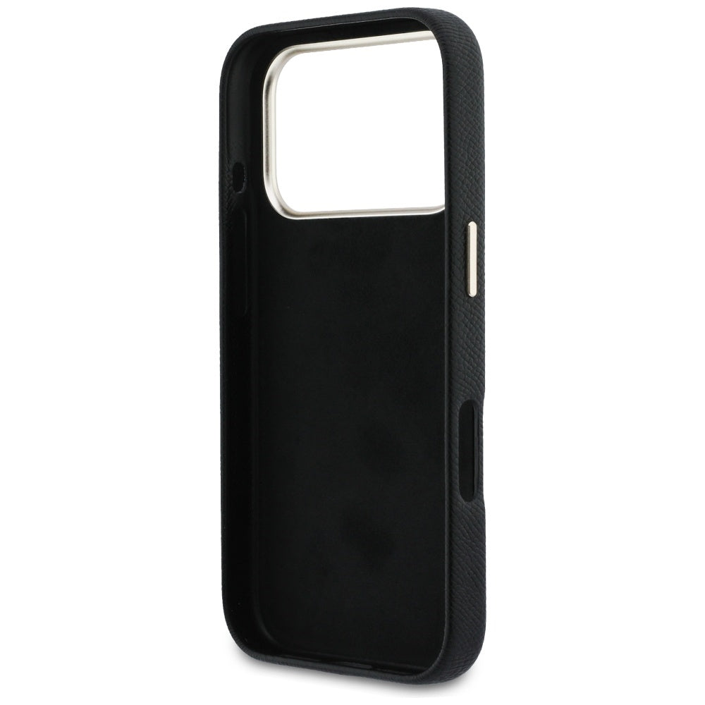 Tok a Apple iPhone 17 Pro-hoz, Guess, Resin Logo, Fekete