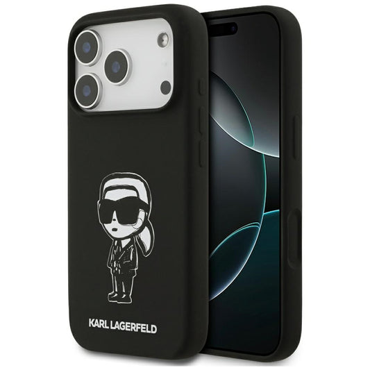 Tok a Apple iPhone 17 Pro-hoz, Karl Lagerfeld, Sketch and Logo Karl, Fekete