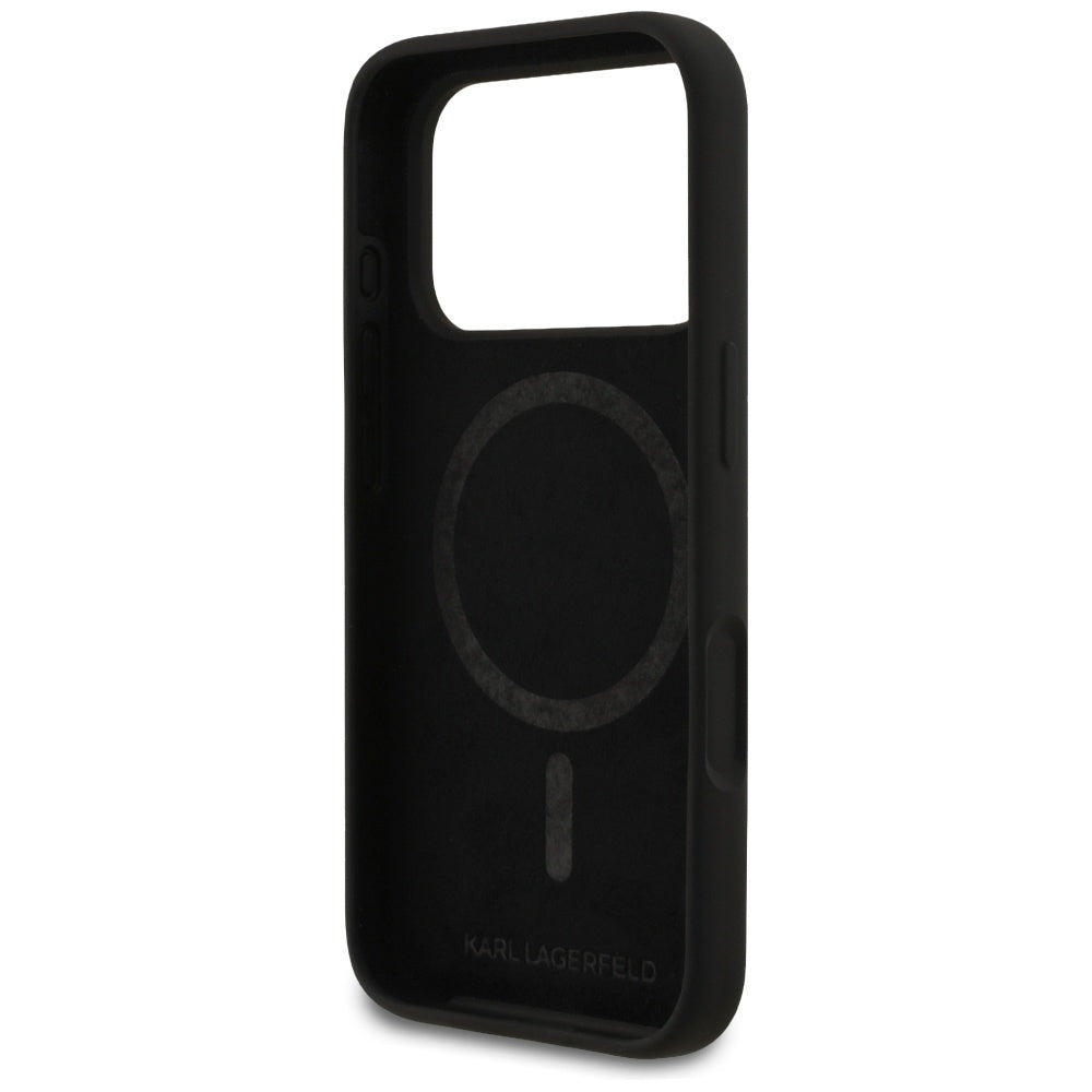 Case for Apple iPhone 17 Pro, Karl Lagerfeld, Sketch and Logo Karl, Black
