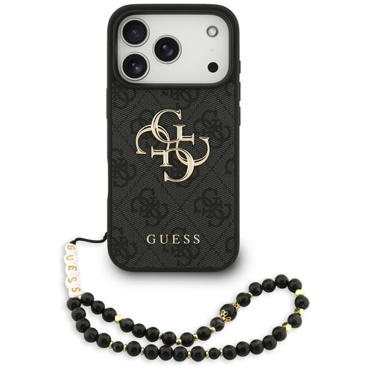 Tok Apple iPhone 17 Pro Max-hoz, Guess, 4G Classic Logo with Strap, Fekete