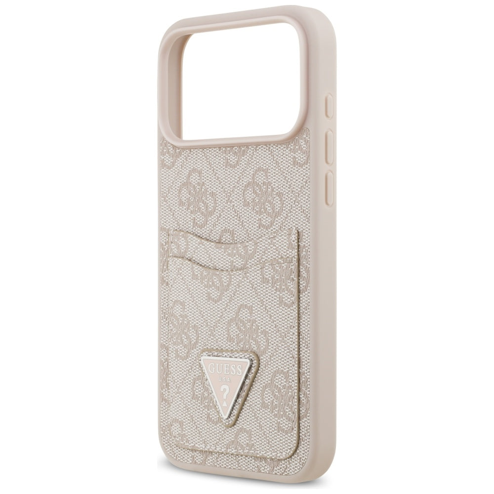Case for Apple iPhone 17 Pro Max, Guess, 4G Double Card Triangle, Pink
