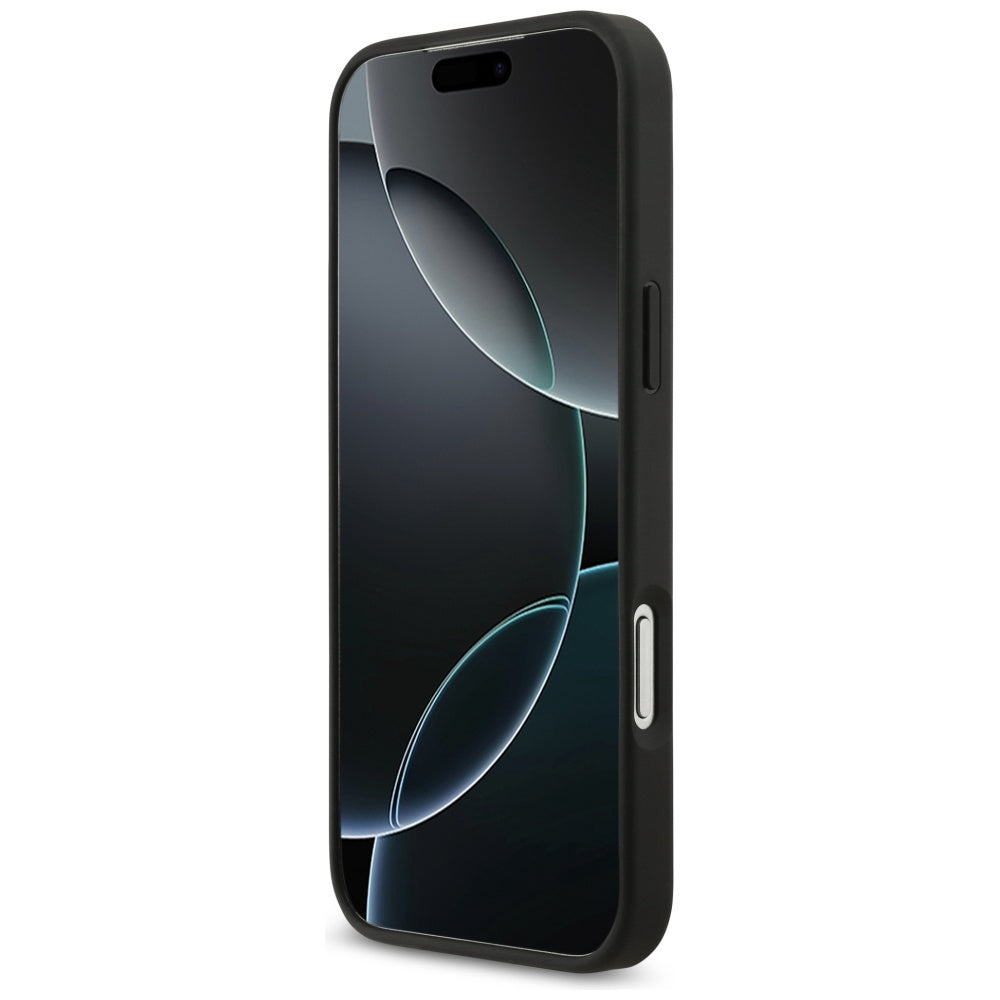 Tok a Apple iPhone 17 Pro Max-hoz, Guess, 4G Grained Big and Classic Logo, Fekete