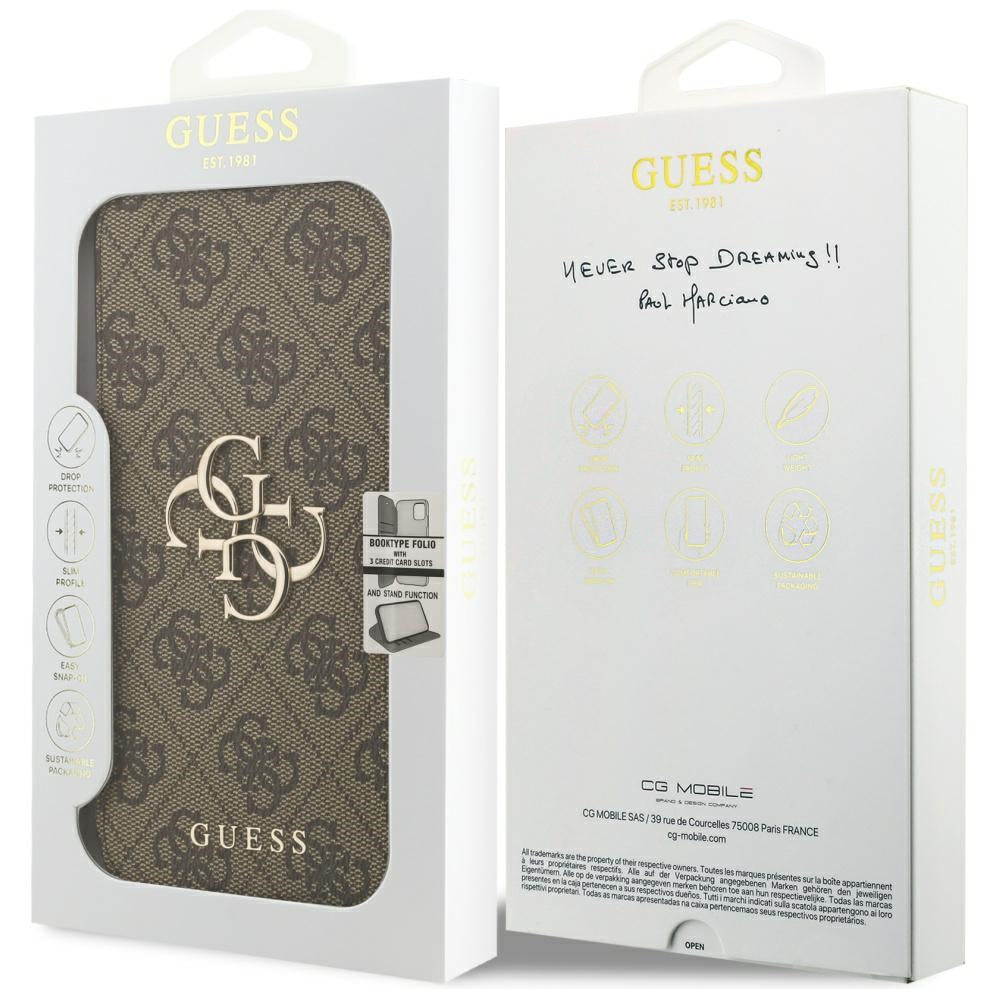 Tok Apple iPhone 17 Pro Max-hoz, Guess, 4G Metal Logo, Barna