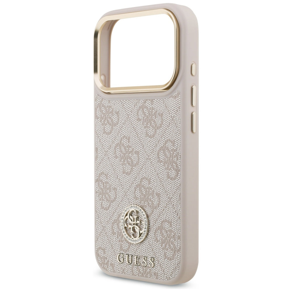Case for Apple iPhone 17 Pro Max, Guess, 4G Strass Logo and Big Strap, Pink