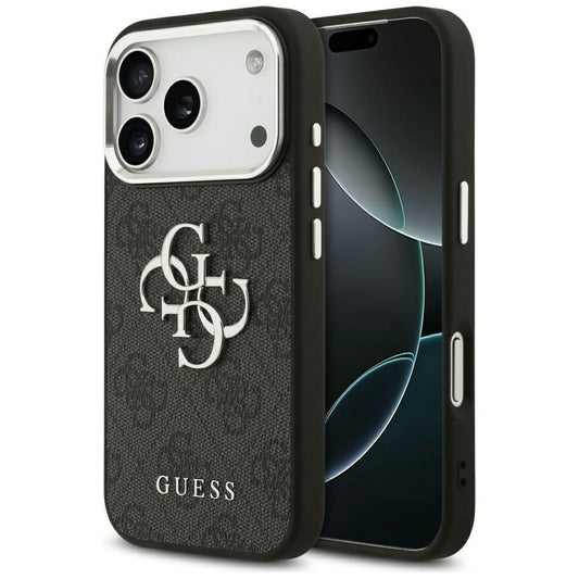 Tok Apple iPhone 17 Pro Max-hoz, Guess, Big 4G Logo Classic, Fekete-Ezüst