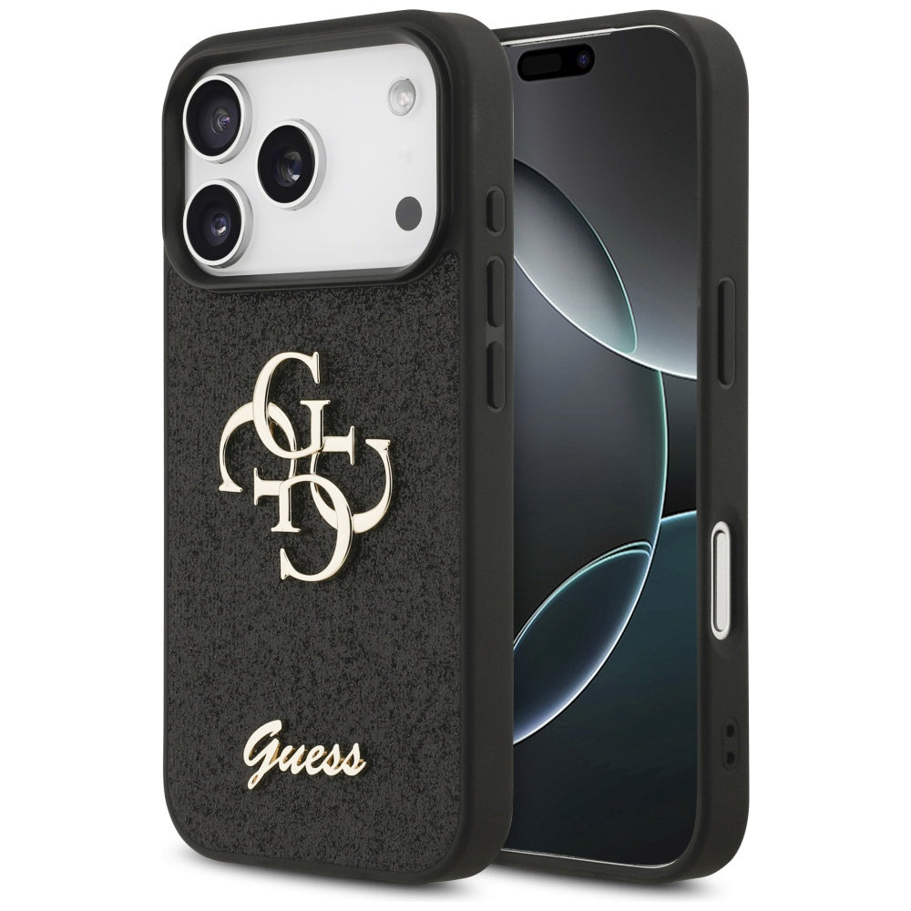 Tok Apple iPhone 17 Pro Max-hoz, Guess, Fixed Glitter Big 4G, Fekete