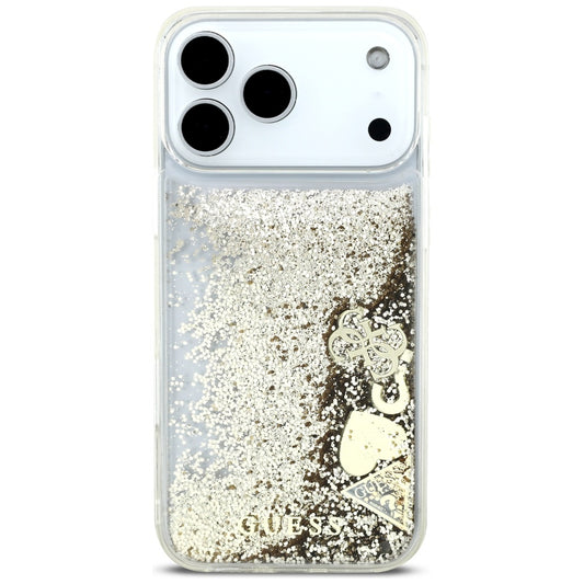 Tok a Apple iPhone 17 Pro Max-hoz, Guess, Liquid Glitter Charms, Arany