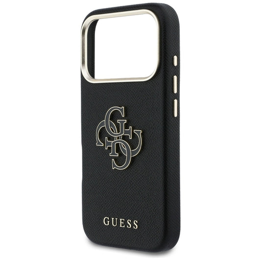 Tok a Apple iPhone 17 Pro Max-hoz, Guess, Resin Logo, Fekete