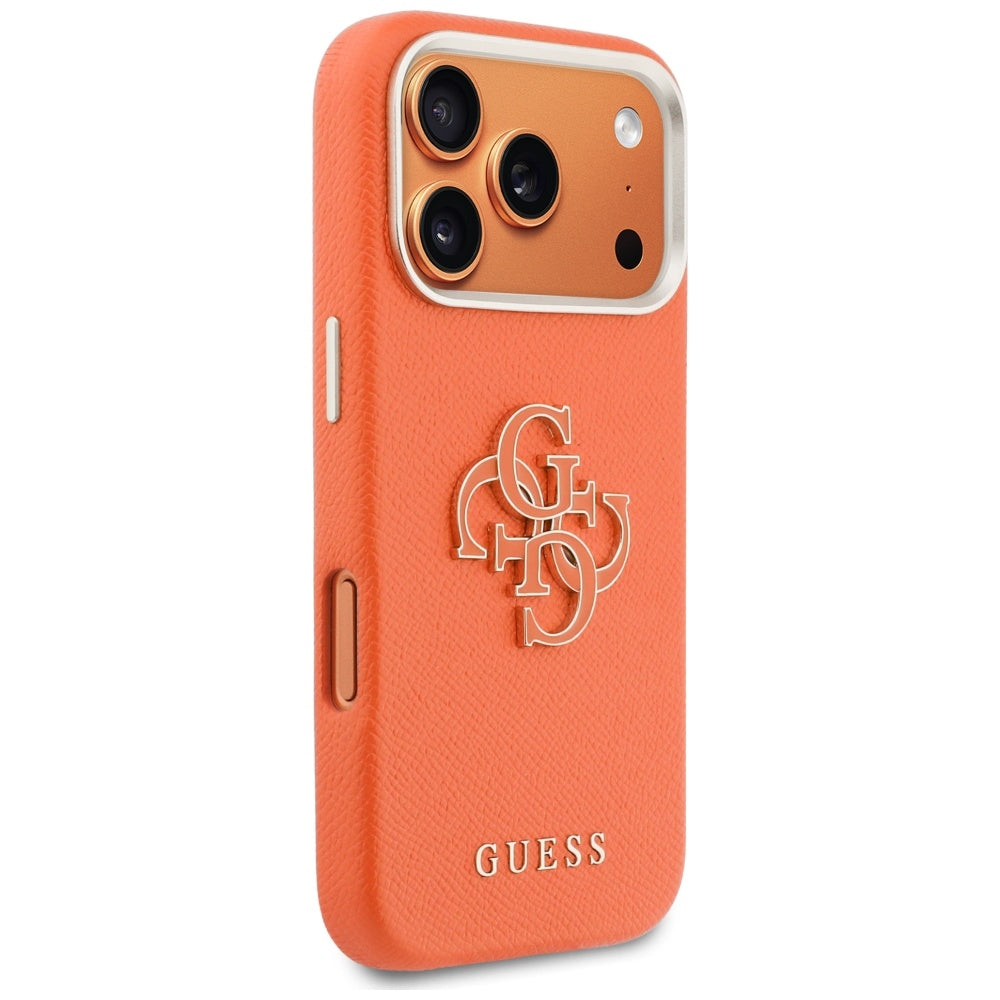 Tok Apple iPhone 17 Pro Max-hoz, GUESS, Gyanta Logó, Narancssárga