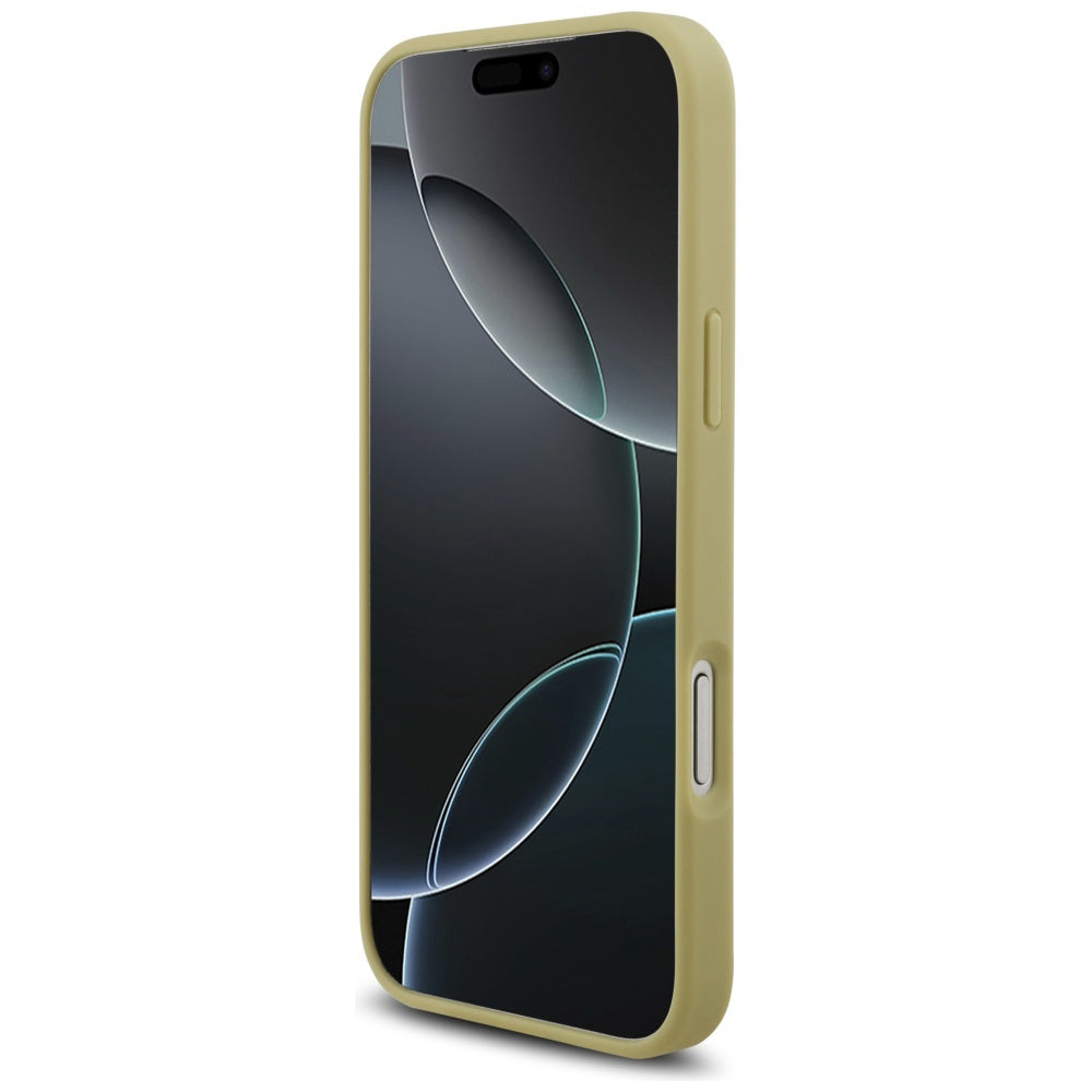 Tok Apple iPhone 17 Pro Max-hoz, Guess, Rhinestone Triangle Logo, Arany