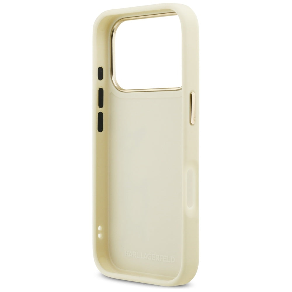Tok a Apple iPhone 17 Pro Max-hoz, Karl Lagerfeld, Script Logo, Bézs