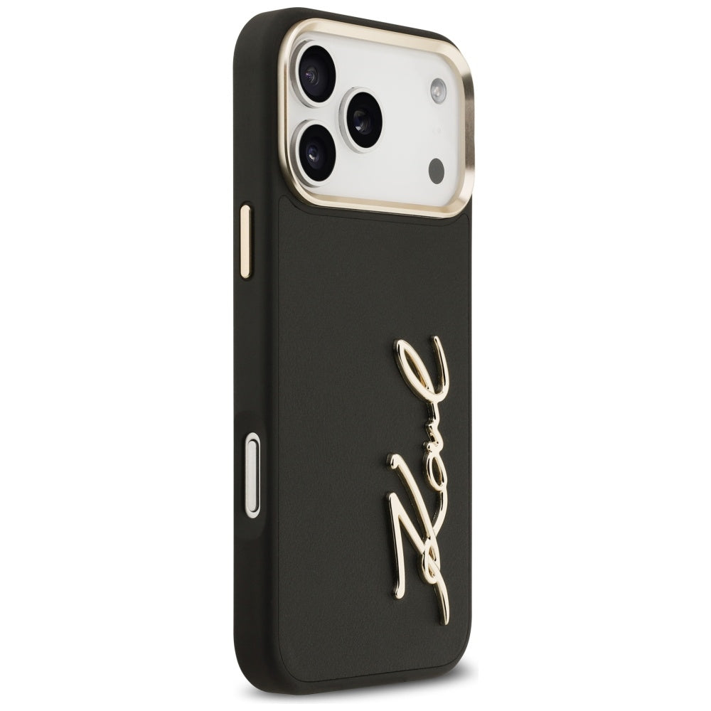 Tok Apple iPhone 17 Pro Max-hoz, Karl Lagerfeld, Script Logo, Fekete