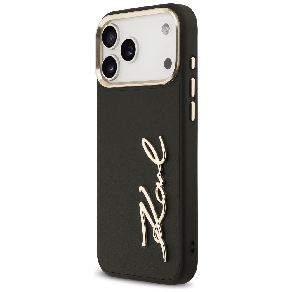 Tok Apple iPhone 17 Pro Max-hoz, Karl Lagerfeld, Script Logo, Fekete