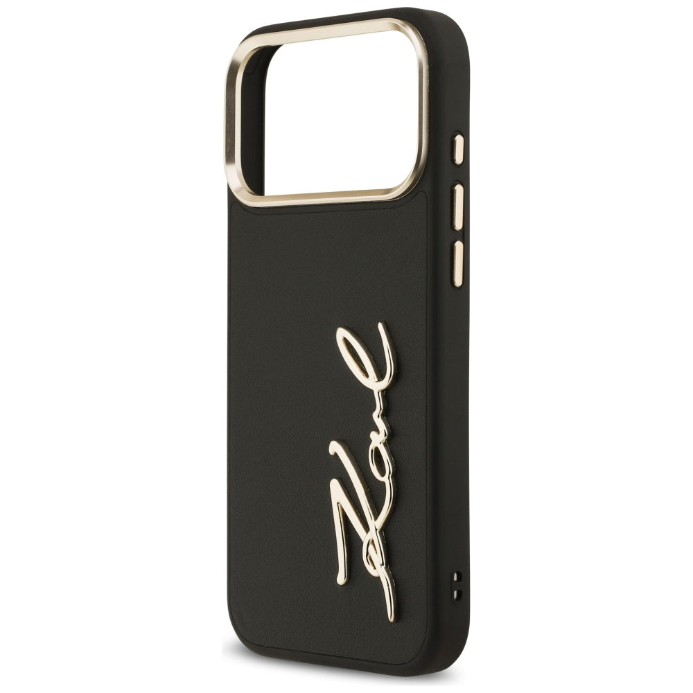 Tok Apple iPhone 17 Pro Max-hoz, Karl Lagerfeld, Script Logo, Fekete
