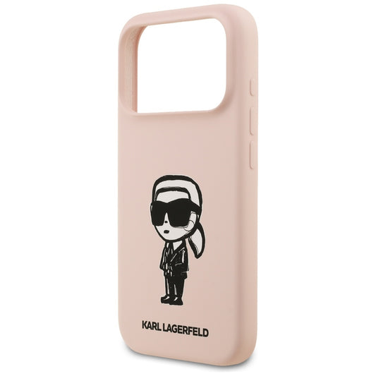 Tok Apple iPhone 17 Pro Max-hoz, Karl Lagerfeld, Sketch és Karl logó, Rózsaszín
