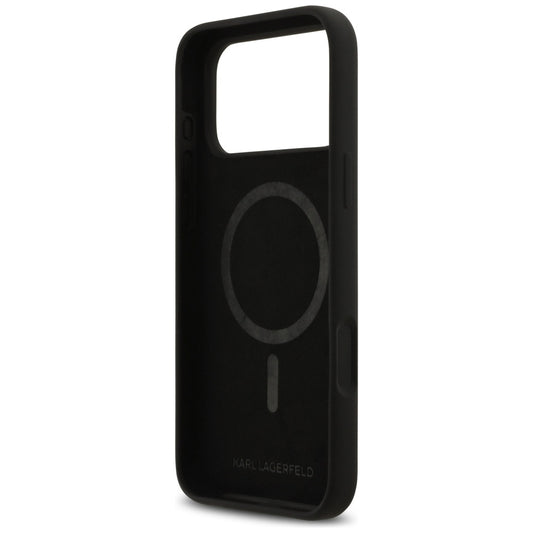 Tok Apple iPhone 17 Pro Max-hoz, Karl Lagerfeld, Sketch and Logo Karl & Choupette, Fekete