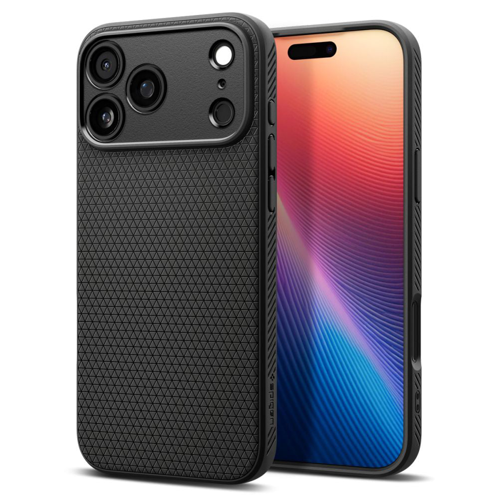 Tok Apple iPhone 17 Pro-hoz, Spigen, Liquid Air, Matt Fekete ACS10331