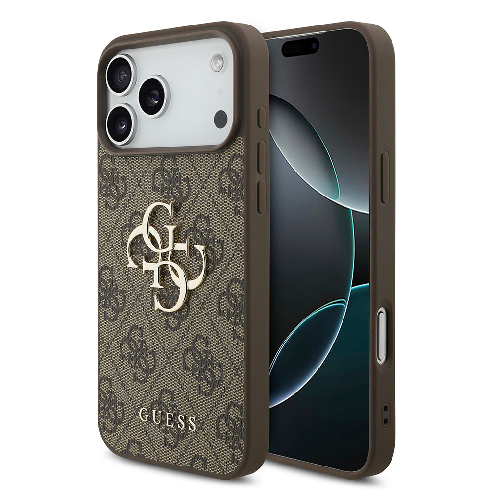 Tok Apple iPhone 18 Pro / 17 Pro-hoz, Guess, 4G Nagy Logó, Barna