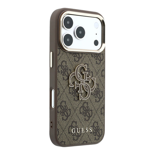 Tok Apple iPhone 18 Pro / 17 Pro-hoz, Guess, 4G Nagy Gyanta Logó, Barna