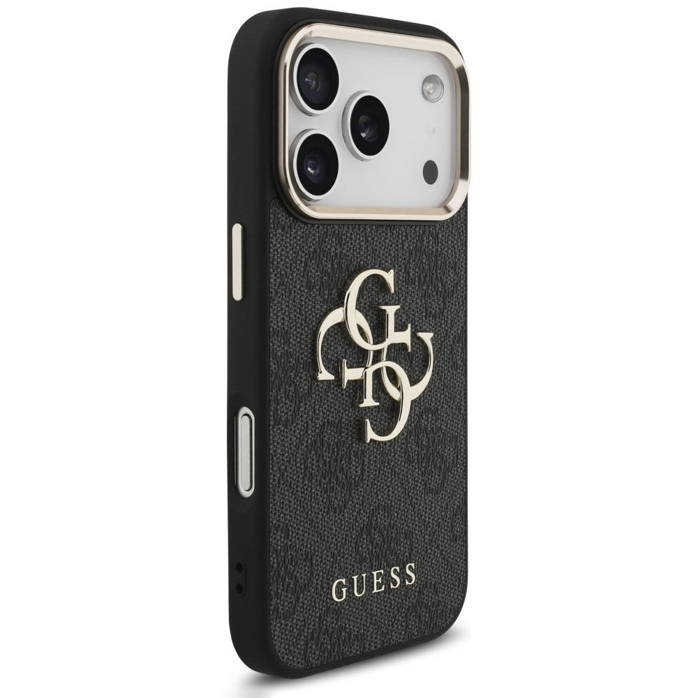 Tok Apple iPhone 18 Pro / 17 Pro-hoz, Guess, 4G Classic logóval és pánttal, Fekete Arany