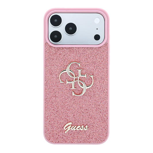Tok Apple iPhone 18 Pro / 17 Pro-hoz, Guess, Fixed Glitter Big 4G, Rózsaszín