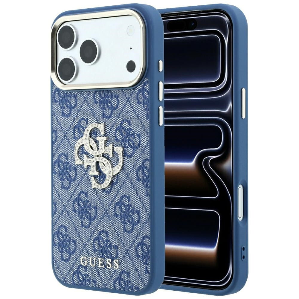 Tok Apple iPhone 18 Pro Max / 17 Pro Max, Guess, 4G Big Strass Logo, Kék