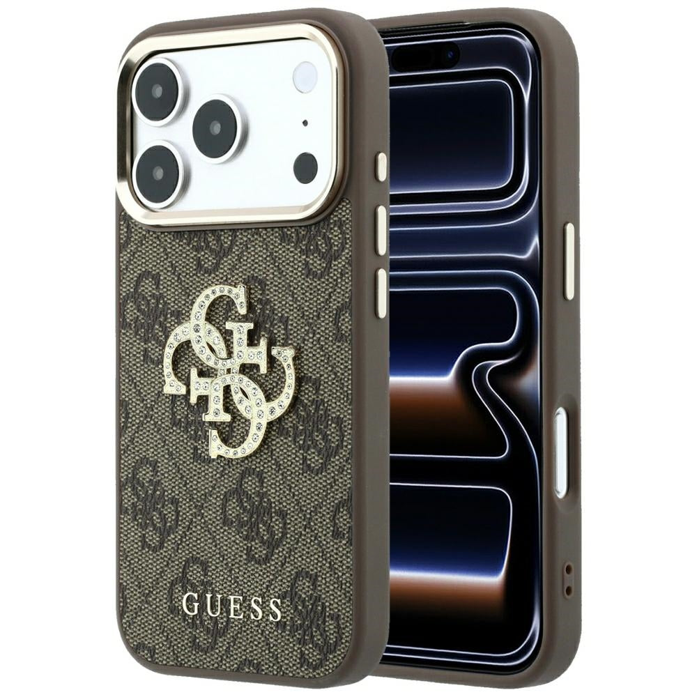 Tok Apple iPhone 18 Pro Max / 17 Pro Max, Guess, 4G Big Strass Logo, Barna