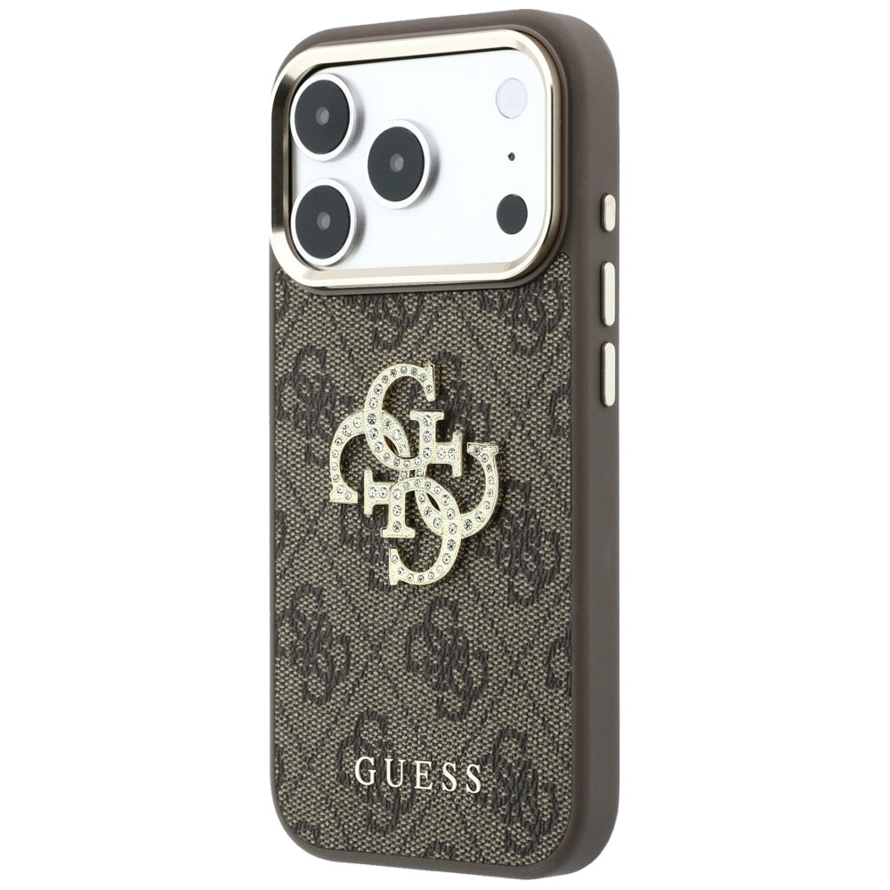 Tok Apple iPhone 18 Pro Max / 17 Pro Max, Guess, 4G Big Strass Logo, Barna
