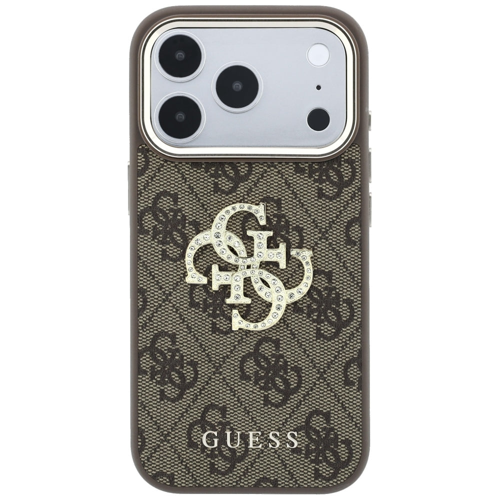 Tok Apple iPhone 18 Pro Max / 17 Pro Max, Guess, 4G Big Strass Logo, Barna