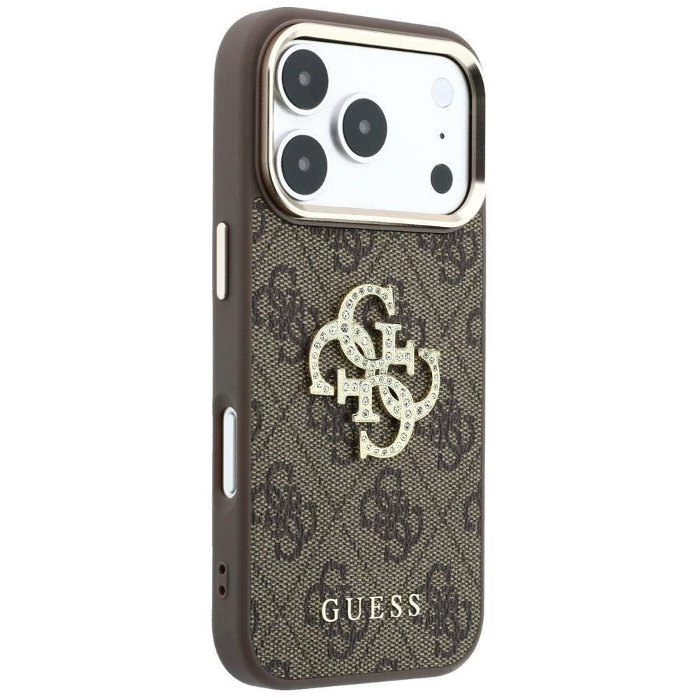 Tok Apple iPhone 18 Pro Max / 17 Pro Max, Guess, 4G Big Strass Logo, Barna