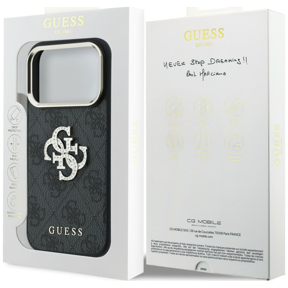 Tok Apple iPhone 18 Pro Max / 17 Pro Max, Guess, 4G Big Strass Logo, Fekete