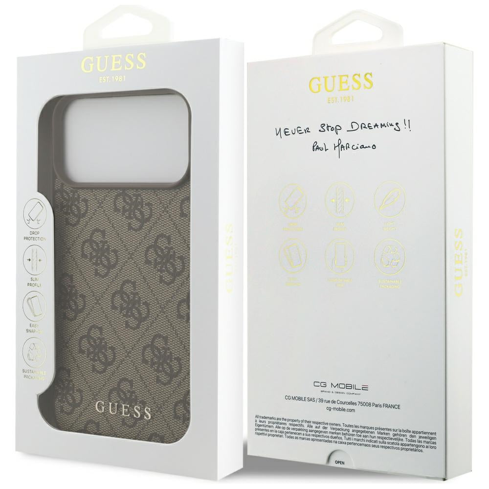 Tok Apple iPhone 18 Pro Max / 17 Pro Max, Guess, 4G Classic Logo, Barna