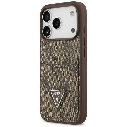Tok Apple iPhone 18 Pro Max / 17 Pro Max készülékhez, Guess, 4G Double Card Triangle, barna