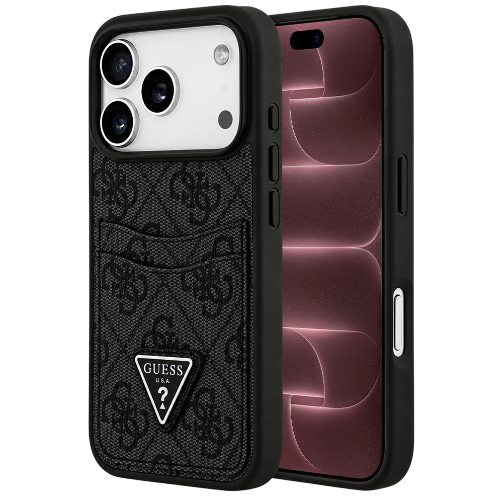 Tok Apple iPhone 18 Pro Max / 17 Pro Max készülékhez, Guess, 4G Double Card Triangle, fekete