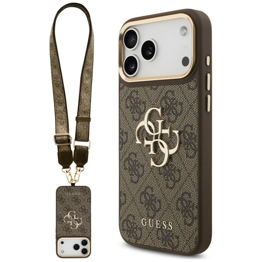 Tok az Apple iPhone 18 Pro Max / 17 Pro Max készülékhez, Guess, Big 4G Classic Logo & Big Strap Metal Buttons, barna