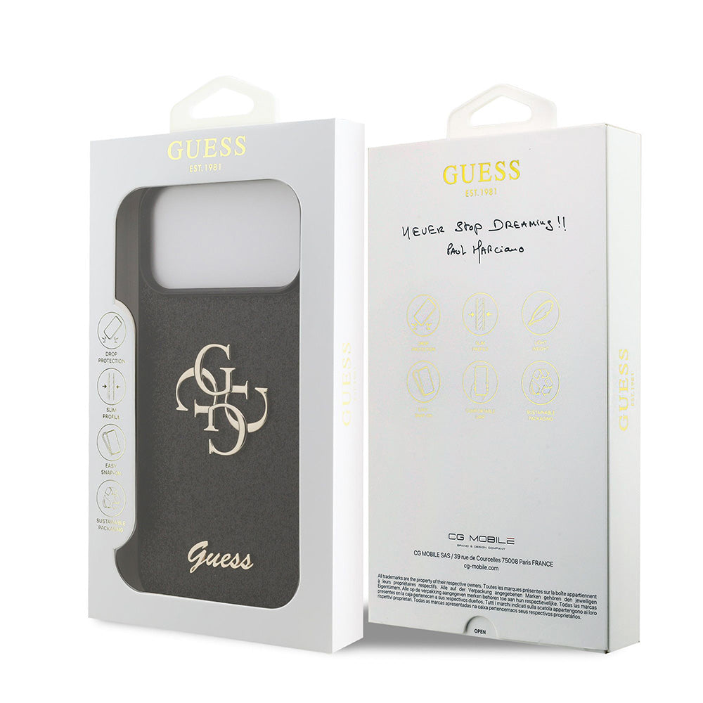 Tok Apple iPhone 18 Pro Max / 17 Pro Max, Guess, Fixed Glitter Big 4G, Fekete