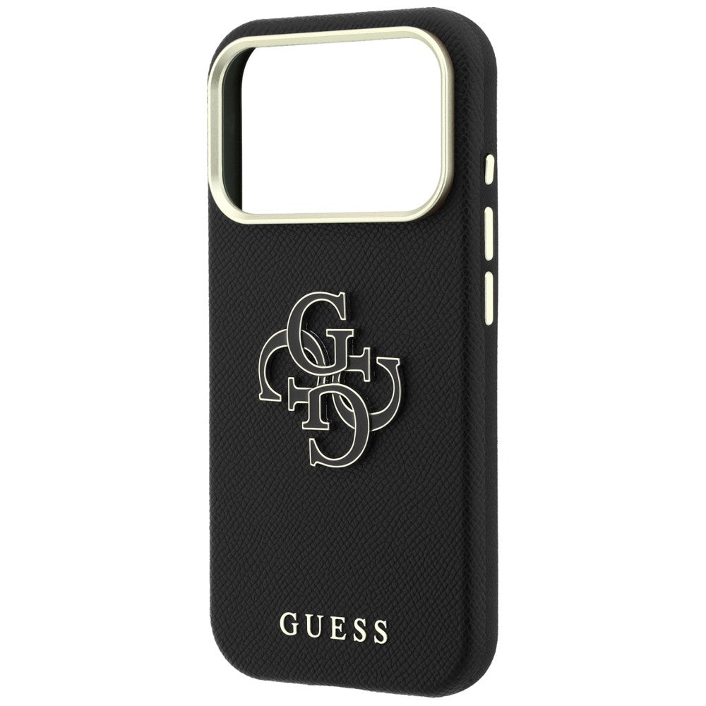 Tok Apple iPhone 18 Pro Max / 17 Pro Max, Guess, Grained Big Resin Logo, Fekete