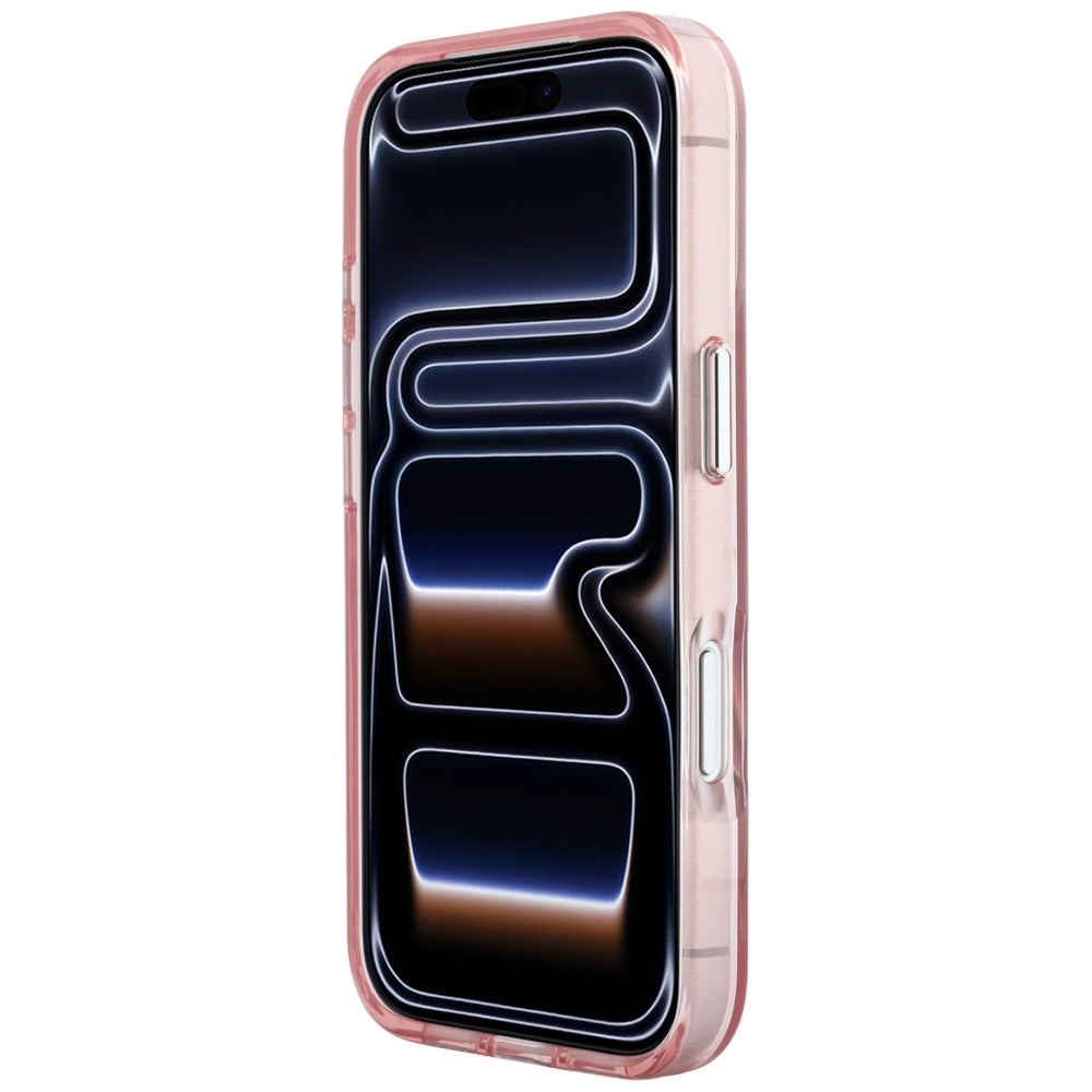 Tok Apple iPhone 18 Pro Max / 17 Pro Max készülékhez, Karl Lagerfeld, IML Nagy Aláírás Gyanta Logó Fémkeret, Rózsaszín