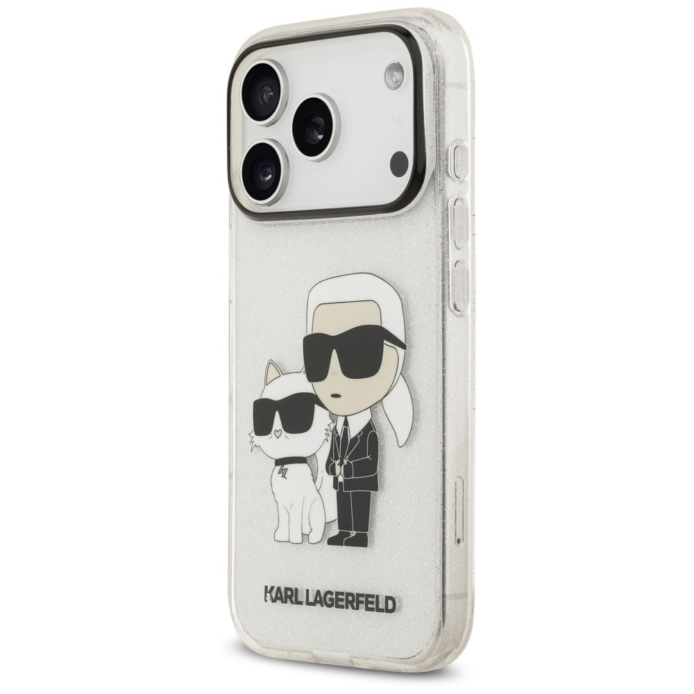 Tok Apple iPhone 18 Pro Max / 17 Pro Max készülékhez, Karl Lagerfeld, IML Glitter Karl and Choupette NFT, átlátszó