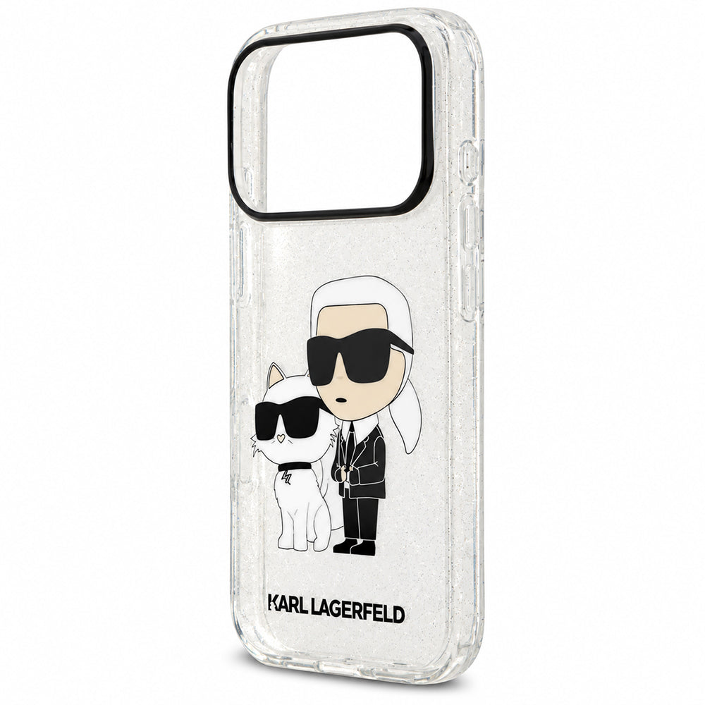 Tok Apple iPhone 18 Pro Max / 17 Pro Max készülékhez, Karl Lagerfeld, IML Glitter Karl and Choupette NFT, átlátszó