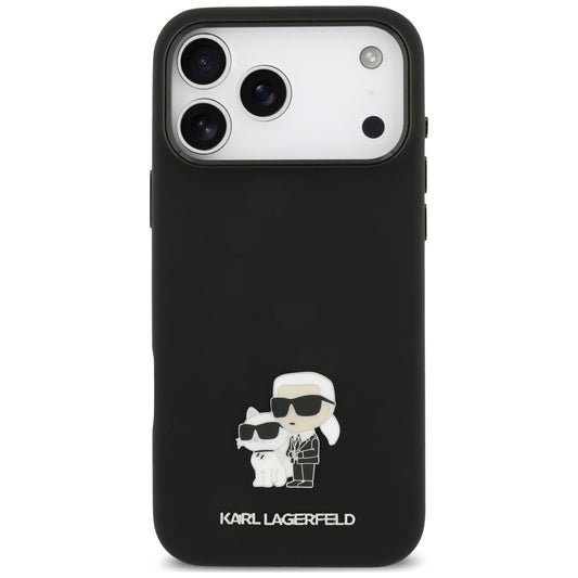 Tok Karl Lagerfeld Karl & Choupette fém kitűzővel, Apple iPhone 18 Pro Max / 17 Pro Max készülékhez, fekete