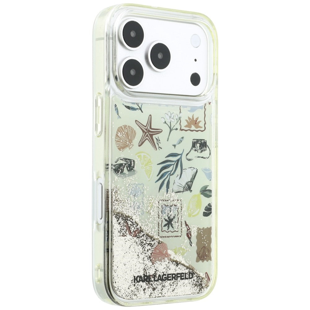 Tok Apple iPhone 18 Pro Max / 17 Pro Max készülékhez, Karl Lagerfeld, Liquid Glitter Beach and Sand, bézs