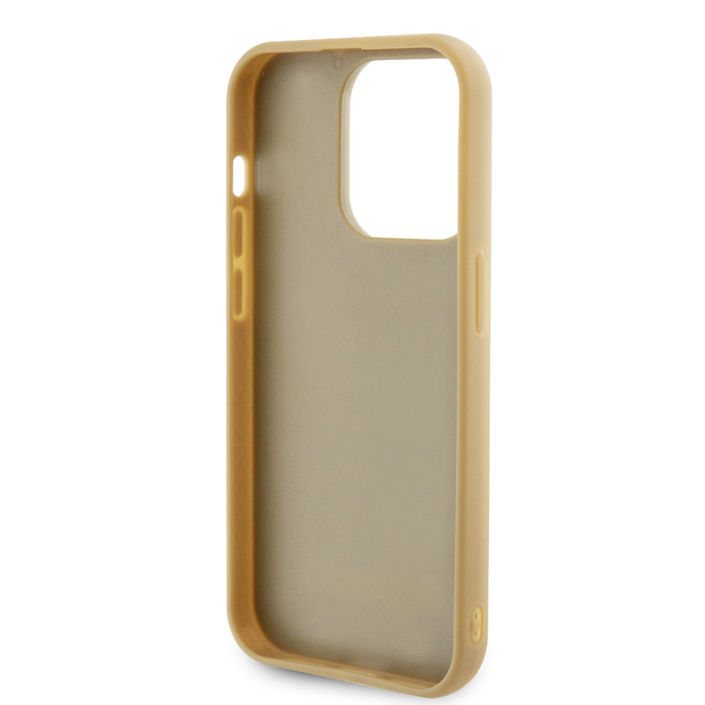 Tok Apple iPhone 15 Pro-hoz, Guess, PU Square Mirror Script Logo, Arany GUHCP15LPMSDGSD