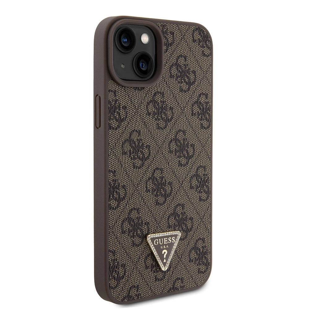 Tok Apple iPhone 15 Plus-hoz, Guess, Crossbody 4G Metal Logo, Barna, Újrapecsételt