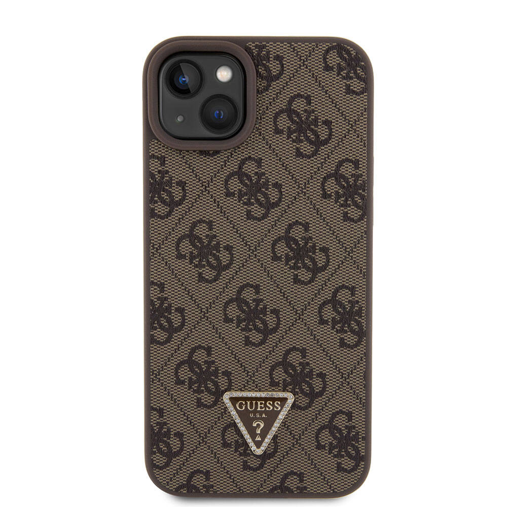 Tok Apple iPhone 15 Plus-hoz, Guess, Crossbody 4G Metal Logo, Barna, Újrapecsételt