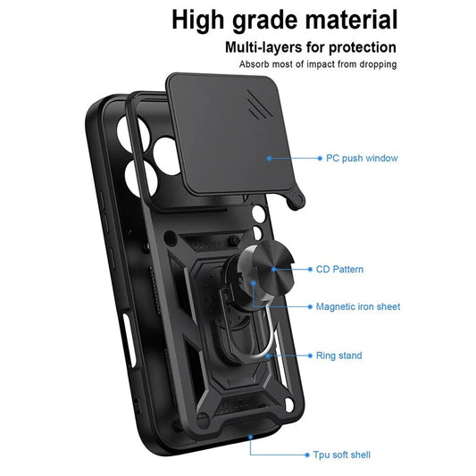 Honor 600 Lite tok, OEM, CamShield, Fekete