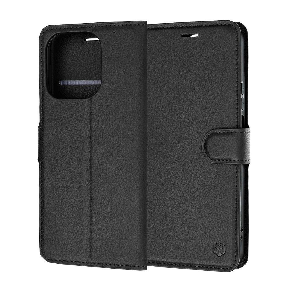 Tok Honor 600 Smart készülékhez, Techsuit, bőr folio, fekete